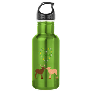 Deer Couple and Daisy Heart Custom 532 Ml Water Bottle