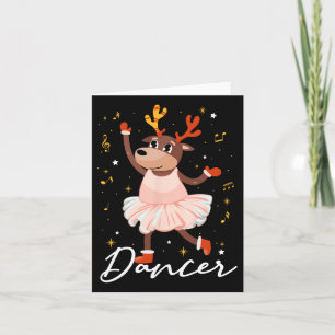 Deer Dance Funny Xmas Celebration Teens Youths Chr Card