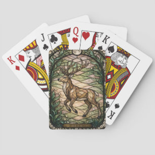Deer Dawn Woodland Illumina Stained Glass Playing Cards