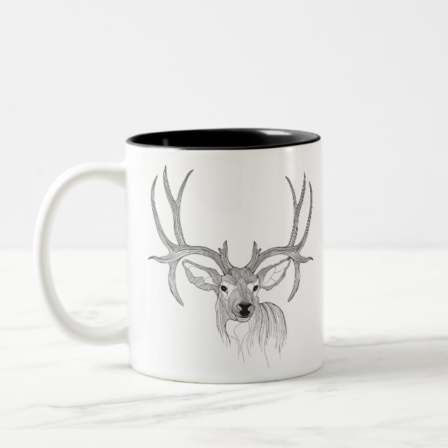 deer,deer hunting,mule deer,baby deer,white tail Two-Tone coffee mug (Left)