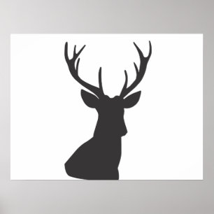 Deer Deer Silhouette Silhouette Animal Wild Postca Poster