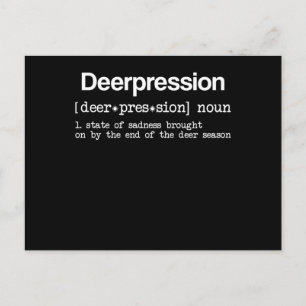 Deer Depression Funny Hunter Elk Definition Huntin Postcard