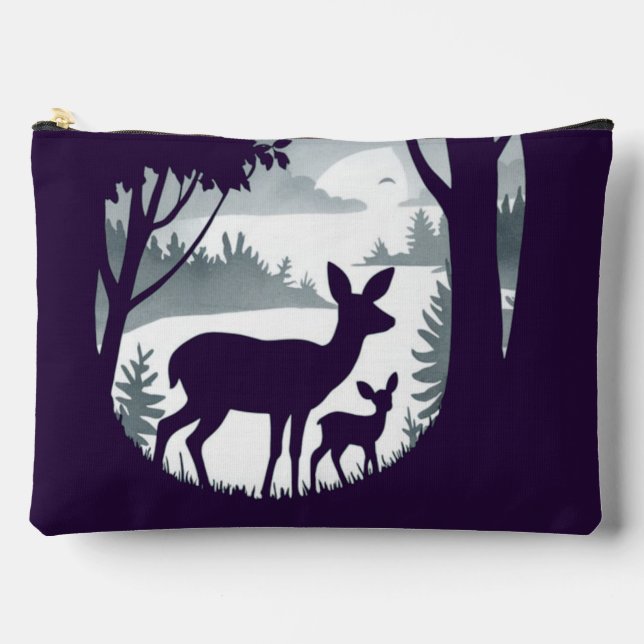 Deer Doe Fawn Accessory Pouch Travel Bag (Front)