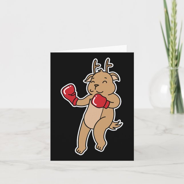 Deer Does Boxing  Card (Front)