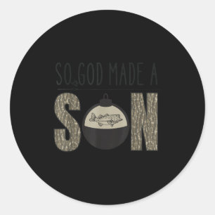 Deer Duck Fish Hunting Season Christian Son Kids B Classic Round Sticker