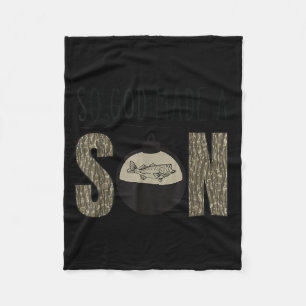 Deer Duck Fish Hunting Season Christian Son Kids B Fleece Blanket