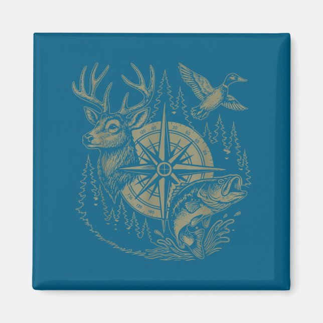Deer Duck Fishing Hunting Solves Most Of My Proble Magnet (Front)