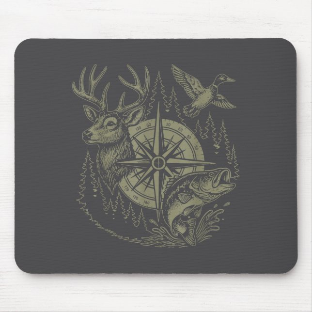Deer Duck Fishing Hunting Solves Most Of My Proble Mouse Pad (Front)