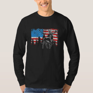 Deer Elk Hunting American Flag Usa Pro Hunter Us H T-Shirt
