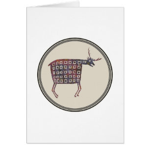 Deer, Elk Mimbres Pottery, Image 17 Card