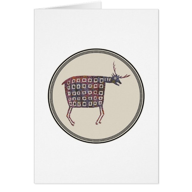 Deer, Elk Mimbres Pottery, Image 17 Card (Front)