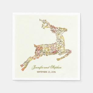 Deer Fall Woodland Wedding Napkin