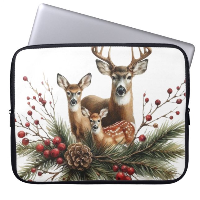 Deer Family  Laptop Sleeve (Front)