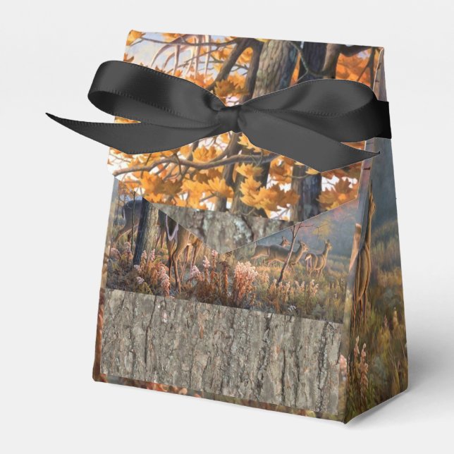 Deer Family Playing In Field Favour Box (Front Side)