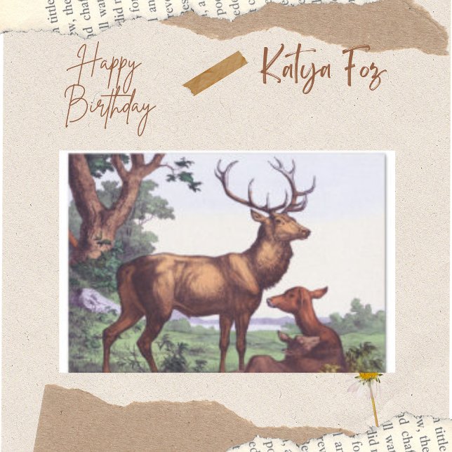 Deer Family Vintage Decoupage Tissue Paper (Creator Uploaded)
