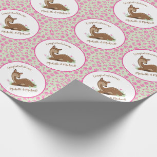 Deer Fawn Baby Shower Woodland Animals Wrapping Paper