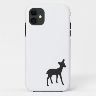 Deer fawn black white rustic chic silhouette cute iPhone 11 case