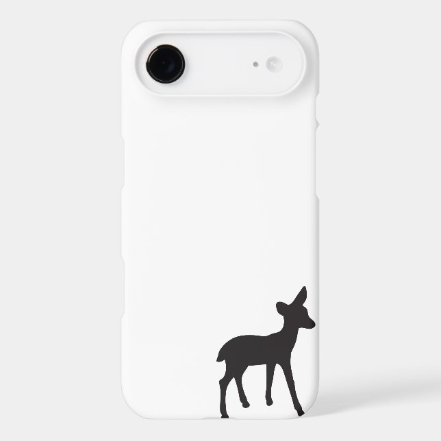 Deer fawn black white silhouette iPhone 4S case (Back)