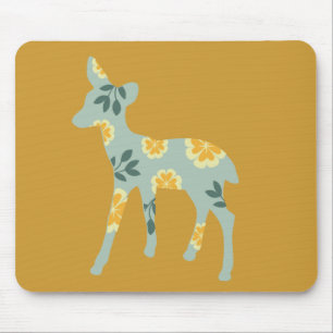 Deer fawn country pattern silhouette mouse pad