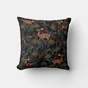 Deer Fawn Floral Pattern Cushion