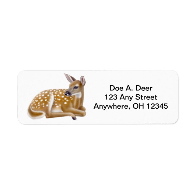 Deer Fawn Label Return Address Label (Front)