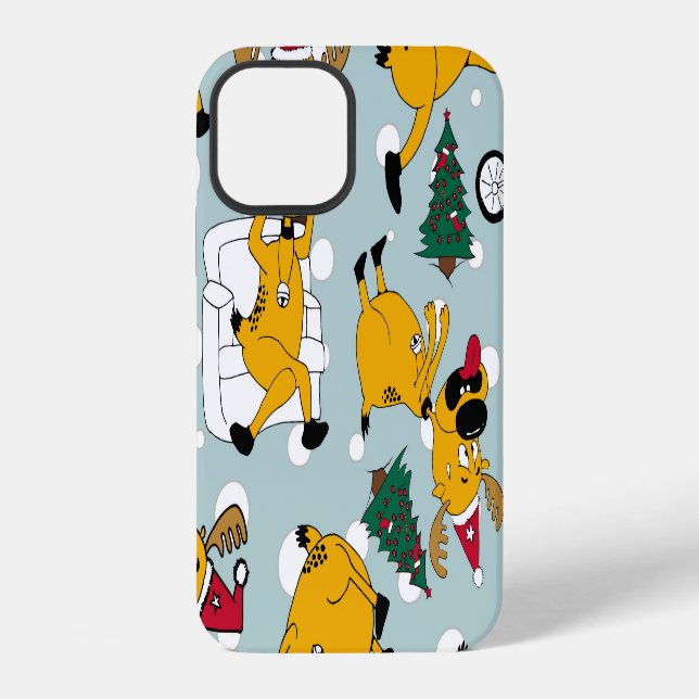 Deer Festive: Christmas Pattern Design iPhone Case (Back)
