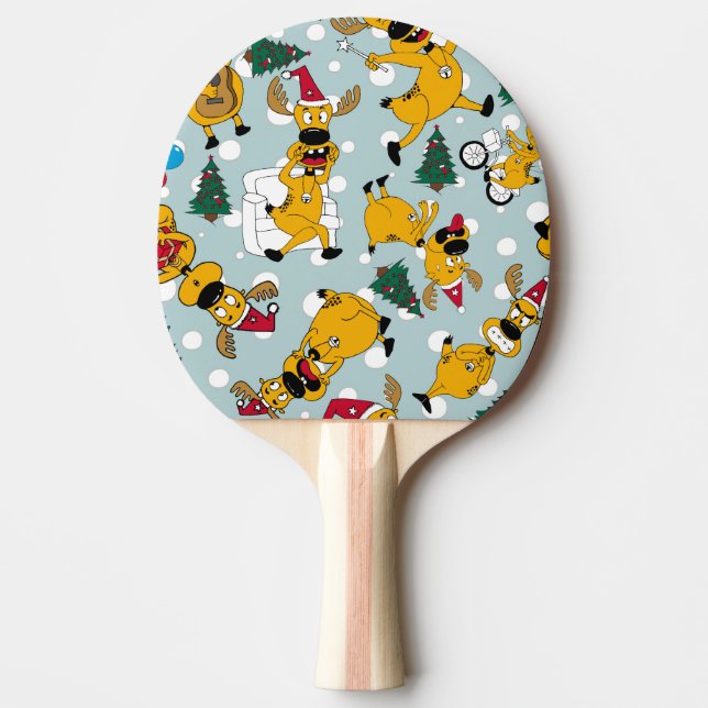 Deer Festive: Christmas Pattern Design Ping Pong Paddle (Front)