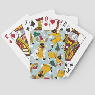 Deer Festive: Christmas Pattern Design Playing Cards