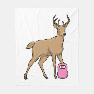 Deer Fitness Dumbbell Fleece Blanket
