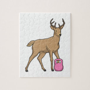 Deer Fitness Dumbbell Jigsaw Puzzle