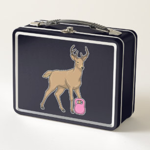 Deer Fitness Dumbbell Metal Lunch Box