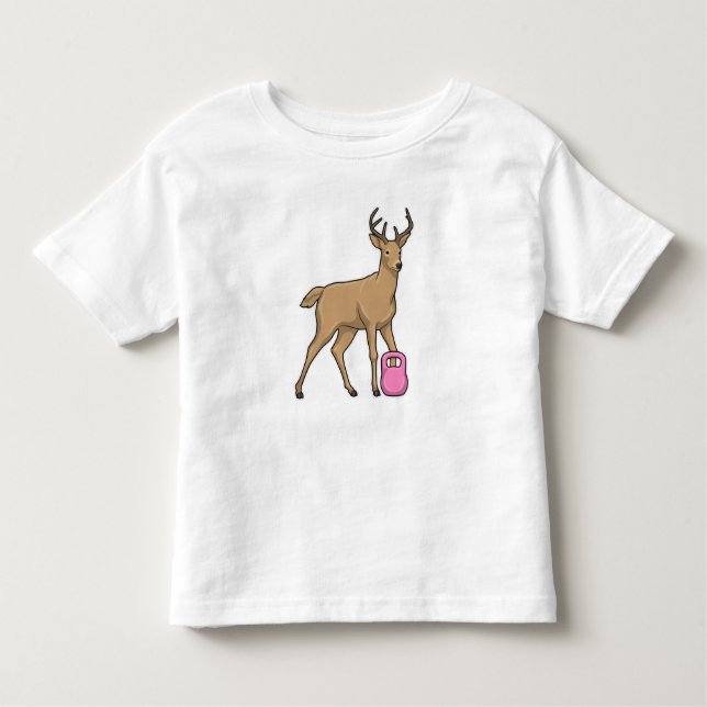 Deer Fitness Dumbbell Toddler T-Shirt (Front)