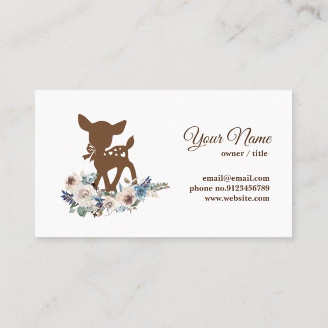 deer flowers business card (Back)