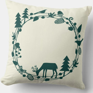 Deer Forest Circle Cushion
