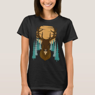 Deer Forest Hunting Animal Motif Imprint Hunter 1 T-Shirt
