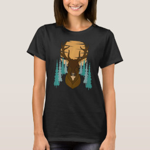 Deer Forest Hunting Animal Motif Imprint Hunter 2 T-Shirt