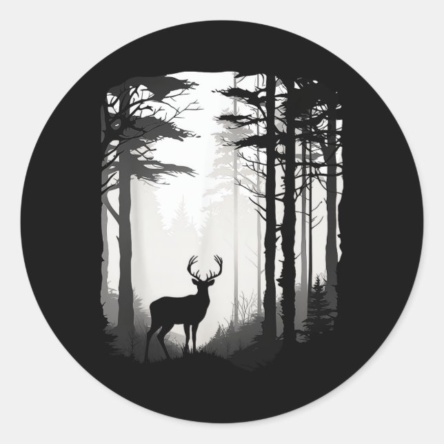 Deer Forest Wildlife Classic Round Sticker (Front)