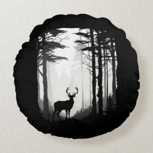 Deer Forest Wildlife Round Cushion