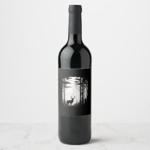 Deer Forest Wildlife Wine Label