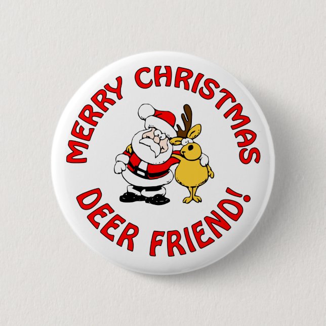 "Deer Friend" Christmas button (Front)
