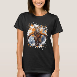 Deer Funny Snowboarding Animal Snowboard T-Shirt
