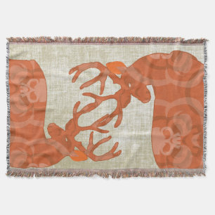 Deer Geometric and Circle Abstract Pattern Throw Blanket