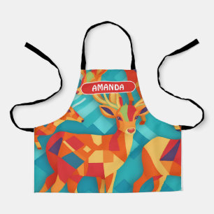 Deer Geometric Colourful Personalised Pattern Apron
