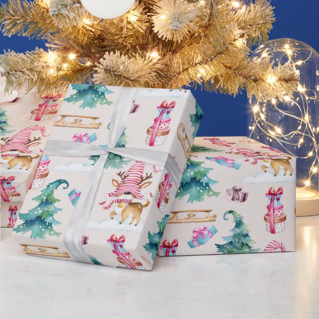 Deer Gnome Christmas Wrapping Paper (Holidays)