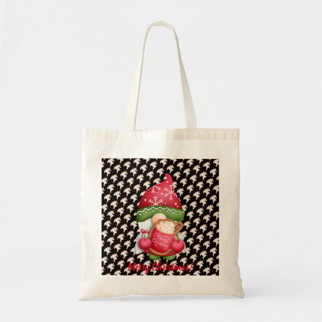 Deer Gnome Customise Colour and Text Tote Bag (Front)