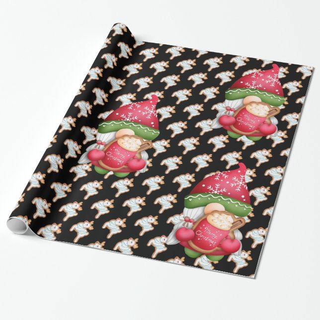Deer Gnome Customise Colour Wrapping Paper (Unrolled)