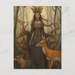 Deer Goddess in the Woods Postcard