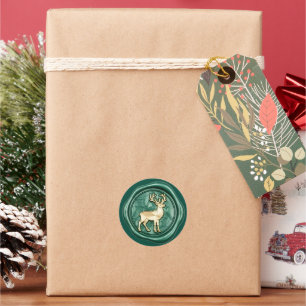 Deer Gold Faux Wax Seal Christmas