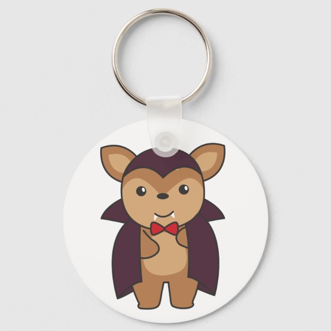 Deer Halloween Cute Devil Vampire Costume Keychain (Front)