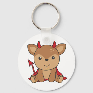 Deer Halloween Cute Devil Witch Costume Keychain